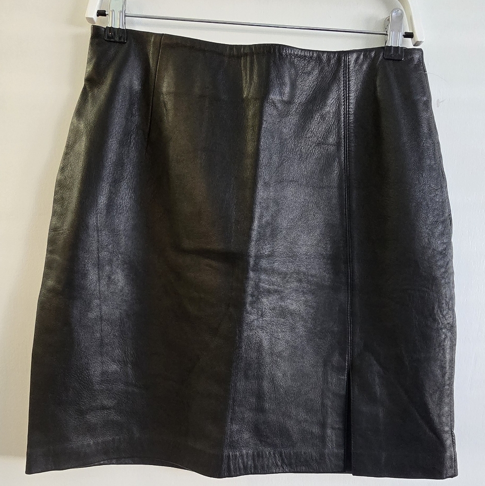 Alfani Black Lamb Leather Pencil Skirt